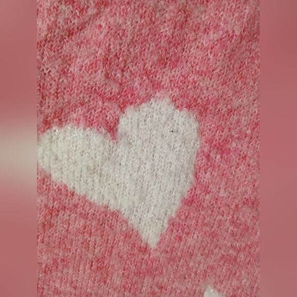 Jessica Simpson Pink and White Heart Sweater - Picture 3 of 5